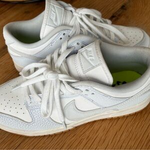 Nike White and Light Gray Low-Top Sneakers